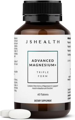 Jshealth Vitamins Advanced Magnesium+ Powder With Magnesium Glycinate & Citrate - 3 Bioavailable Forms, 400 Mg/Serving