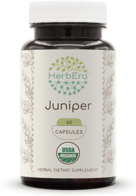 Juniper Usda Organic 60 Capsules | Natural Herbal Supplement | Certified Organic Vegetarian Capsules And Organic Juniper (Juniperus Communis) Dried Berry (60 Capsules)