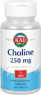 Kal Choline Tablets, 250 Mg, 100 Count