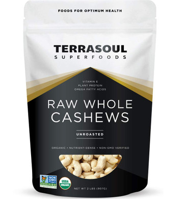 Terrasoul Superfoods Organic Raw Whole Cashews, 32 oz./2lb2 Pound (Pack of 1)