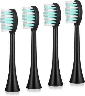 Kingeroes Replacement Brush Head, 4 Brush Heads In A Box, Black