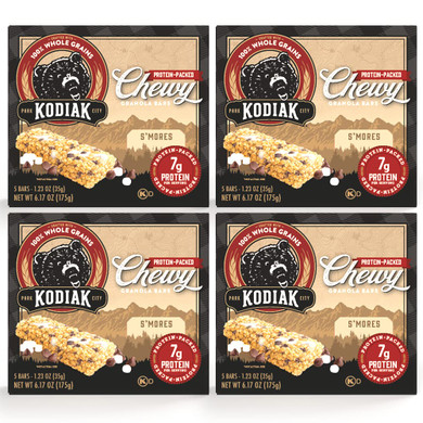 Kodiak Cakes Chewy Granola Snack Bars, Double Dark Chocolate, High Protein, 100% Whole Grains, 12 Boxes With 5 Bars Each (60 Bars Total)