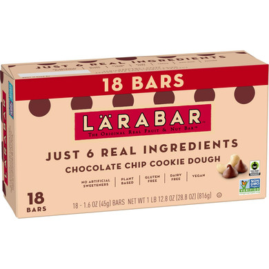 Larabar Chocolate Chip Cookie Dough, Fruit And Nut Bars, Gluten Free And Vegan, 9.6 Oz, 6 Ct