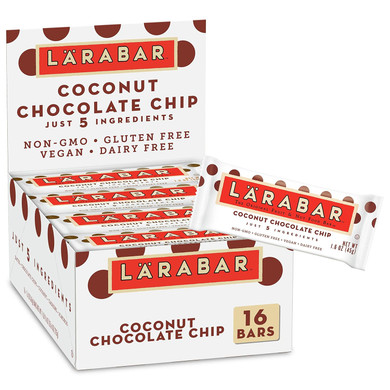 Larabar Gluten Free Bar, Chocolate Chip Cookie Dough, 1.6 Oz Bar, Whole Food Gluten Free Bars, Dairy Free Snacks, 16 Count