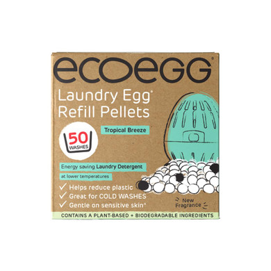 Laundry Egg Refill Pellets | Laundry Detergent | No Enzymes, Bleaches Or Phosphates | 50 Loads | Tropical Breeze