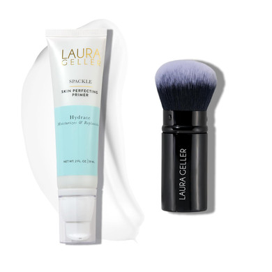 Laura Geller New York Spackle Super-Size Makeup Primer With Hyaluronic Acid, Hydrate + Airbrush Kabuki Brush