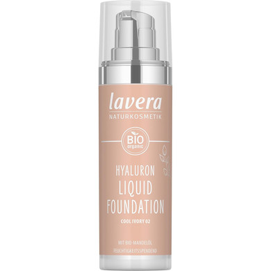 Lavera Hyaluron Liquid Foundation - Cool Ivory 02 - Foundation Make Up With Hyaluron & Almond Oil For A Flawless Complexion - Face Make Up - Peta Certified - Vegan - Made In Germany - 1 Fl Oz