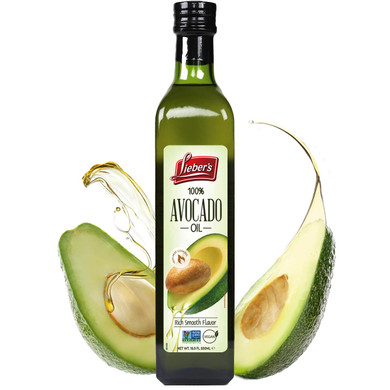 Leibers Avocado Oil - 16.9 Fl Oz Glass Bottle -100% Pure, High Heat Cooking Oil - Vegan & Kosher - Rich Smooth Flavor