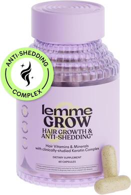 Lemme Grow Hair Growth Supplement For Women, Clinically Proven Keratin Complex For Visibly Thicker Hair And Scalp Coverage, Reduced Shedding, Nourish Thinning Hair - 1 Month Supply