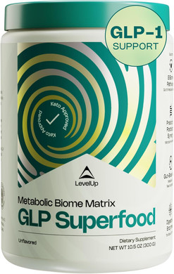 Levelup® Glp Superfood  With Akkermansia Probiotic, Prebiotics, Postbiotics, Digestive Enzymes & Polyphenols | Fiber-Powered Gut Drink | Keto, Vegan, Zero Sugar (Strawberry Lemonade)