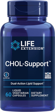Life Extension Chol-Support, Helps Maintain Already Healthy Cholesterol, Heart Health, Artichoke Leaf Extract, Vitamin B5 Pantethine, Gluten-Free, Non-Gmo, Vegetarian, 60 Capsules