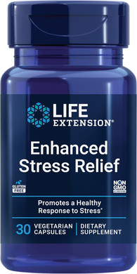 Life Extension Enhanced Stress Relief, Lemon Balm Extract, L-Theanine, Decompress With This Supplement For Stress, Gluten-Free, Non-Gmo, Vegetarian, 30 Capsules