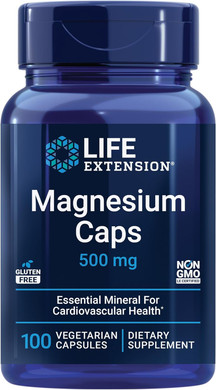 Life Extension Magnesium Caps, 500 Mg, Magnesium Oxide, Citrate, And Succinate, Heart Health, Healthy Bones, Metabolism Support, 100 Vegetarian Capsules