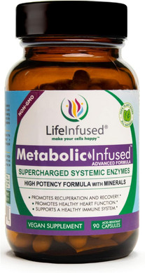 Life Infused Metabolic Infused - Blend Of Premium 11 Systemic Enzymes & 72 Key Minerals For Optimal Bodily Functions And Healthy Immune System - Vegan Approved - 90 Servings