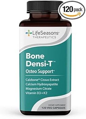 Lifeseasons Bone Densi-T - Osteo & Calcium Support - Bone Mineral Density, Pliability & Healing - Skeletal Strength & Tissue Production - Calcium, Magnesium & Vitamin D - 120 Capsules