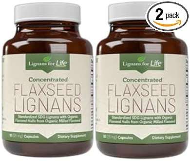 Lignans For Life Flaxseed Lignans For Dogs & People - Organic Flaxseed Supplement For Hormone Support, 15Mg 90 Capsules, Flax Seed For Dogs & Women, High-Fiber