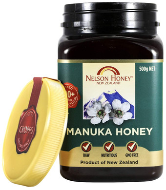 Nelson Honey Natural Manuka Honey, 30+MG Factor, 500g (1.1lbs), Genuine New Zealand non-GMO - BPA Free Jar - 100% guaranteed (Ability to easily access test results by using the Jar Batch code feature)