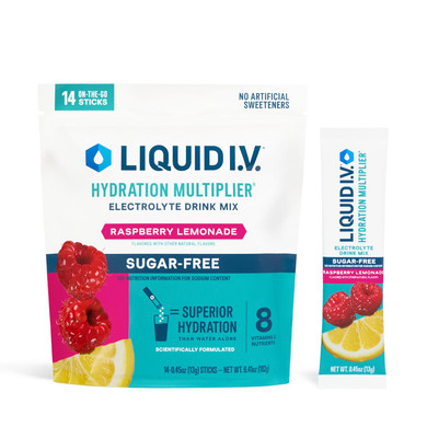 Liquid I.V.® Hydration Multiplier Sugar-Free - Raspberry Melon | Electrolyte Powder Drink Mix | 1 Pack (14 Servings)