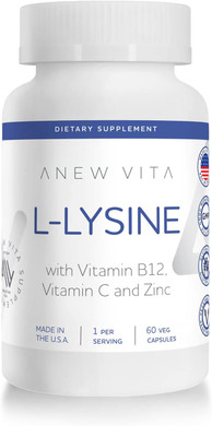 L-Lysine Supplement With Vitamin B12 + C + Zinc For Lip, Mouth, And Oral Tissue Health - Enhanced Wellness Support - Non-Gmo, Gluten-Free - Made In Usa - 60 Vegetable Capsules, 500Mg