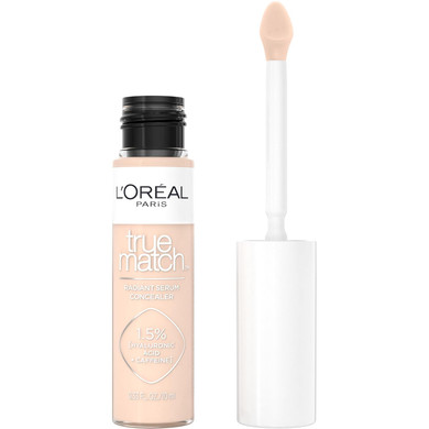 L'Oreal Paris True Match Radiant Serum Concealer, Brightening Under Eye Concealer Make Up With 1.5% Hyaluronic Acid And Caffeine, C7, 0.33 Oz