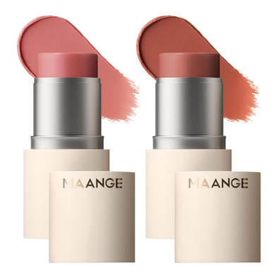 Maange Multi-Use Blush Stick, All-In-One Cream Blush For Cheeks, Eyes & Lips Long-Wearing, Blendable Makeup Blush Stick, Creamy & Buildable (C101+R101)