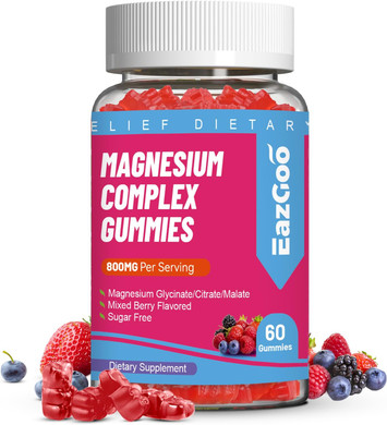 Magnesium Gummies 800Mg - Vitamin D3, C, B6, B12 & Zinc Complex With Magnesium Glycinate, Citrate & Malate, Magnesium Complex Gummies For Muscle, Mood & Energy, Vegan 120 Counts