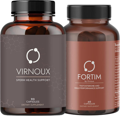 Male Fertility Supplement (90Ct) & Fortim (60Ct) Bundle - Made By Doctors - Prenatal Vitamins & Testosterone Support For Men - Boost Sperm Health & Sperm Count - For Vitality & Hormonal Health