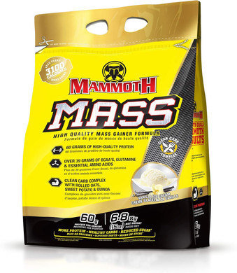 Mammoth Mass: Weight Gainer, High Calorie Protein Powder Workout Smoothie Shake, Low Sugar, Whey Isolate Concentrate, Casein Protein Blend, Weight Training, High Protein (Chocolate, 5Lb)