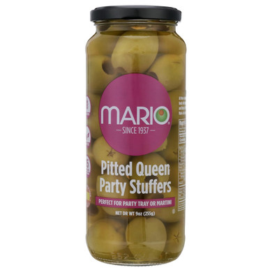 Mario Camacho Foods Pitted Queen Party Colossal Olives, 9 Ounce