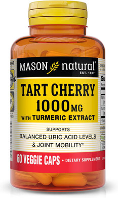 Mason Natural 1000Mg Tart Cherry Extract With Standardized Turmeric, 60,Day Supply Capsules For Joint Support