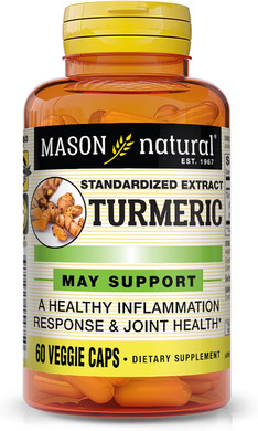 Mason Natural Turmeric 500 Mg, With 95% Curcuminoids, Supplement For Overall Wellness & Joint Support, 60 Plant-Based Veggie Capsules