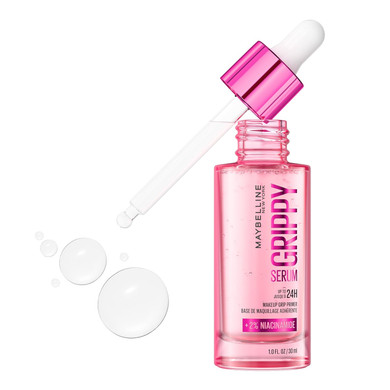 Maybelline Grippy Serum Primer, Hydrating Makeup Primer With 2% Niacinamide For Up To 24Hr Make Up Wear, Clear, 1 Count