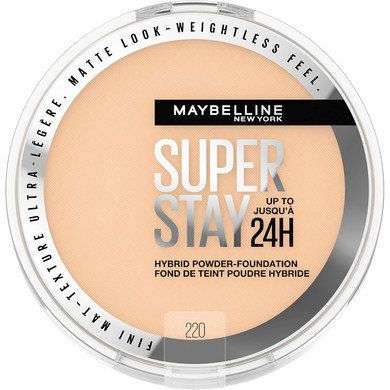 Maybelline Super Stay Up To 24Hr Hybrid Powder-Foundation, Medium-To-Full Coverage Makeup, Matte Finish, 220, 1 Count