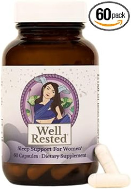 Menolabs Well Rested Sleep Aid - 60 Capsules - Menopause Supplements For Women With Magnesium Glycinate, Melatonin, L-Glycine, L-Theanine And More, Supports Healthy Rest And Promotes Quality Sleep