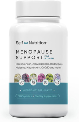 Menopause Support For Women -All-Natural, Hormone-Free Perimenopause & Menopause Support. Unique Blend For Hot Flashes, Mood, Energy, Sleep & More. Vegan, Gluten-Free, 60 Capsules