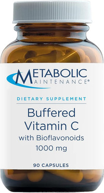 Metabolic Maintenance Buffered Vitamin C 1000Mg - Pure Buffered Vit C With Potassium, Calcium & Magnesium, Immune Support Ascorbic Acid Complex With Bioflavonoids - 90 Capsules