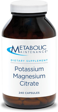 Metabolic Maintenance Potassium Magnesium Citrate - Highly Bioavailable Mineral Supplement - Supports Cardiovascular, Nerve + Muscle Health. No Fillers (240 Capsules)