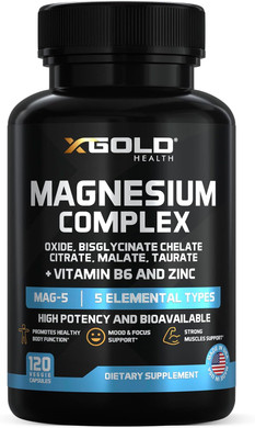 Micronized Magnesium Complex Plus B6 | Zinc Magnesium Oxide, Bisglycinate Chelate,Citrate, Malate | Taurate | Bones, Muscle, Energy,Immune System High Absorption - Made In The Usa
