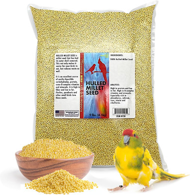 Morning Bird Hulled Millet 1.5 Lb  Nutritious Hulled Millet Seed, Easily Digestible With High Fiber, Rich In Vitamins And Supplements For Birds, Ideal Bird Feed For All Bird Types