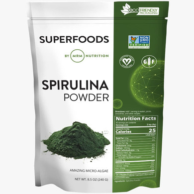 Mrm Nutrition Spirulina Powder | Superfood | Complete Plant Protein | Gluten-Free + Vegan | 40 Servings | 8.5 Ounce