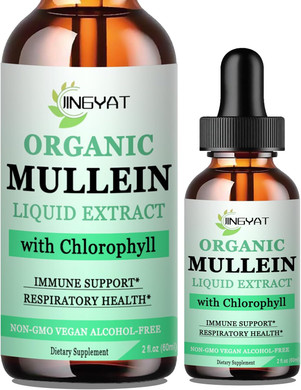 Mullein Drops For Lungs | Powerful Mullein Leaf Extract With Chlorophyll, Vitamin C, Cinnamon For Immune Support, Detox & Respiratory Support, Bronchial Support | Non-Gmo, Kosher, Gluten-Free