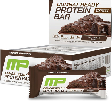 Musclepharm Combat Ready Protein Bar, Confetti Cake High Protein Bars, Combat Cravings, Fuel Performance & Meet Energy Demands, 20G Protein From Whey Protein, 4G Fiber, Gluten Free, 4 Bars