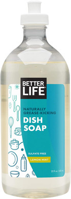 Better Life Dish Soap - Liquid Dishwashing Soap With Vitamin E And Aloe For Home & Kitchen Sink - No Gloves Required Kitchen Soap For Sensitive Skin - 22Oz Lemon Mint