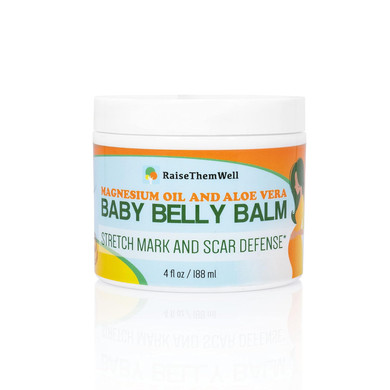 Natural Belly Balm For Pregnancy With Magnesium Oil, Aloe Vera, Jojoba Coconut And Lavender Oil & Beeswax | 4 Fl Oz