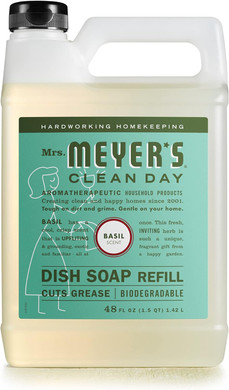 Mrs. Meyer'S Clean Day Liquid Dish Soap Refill, Biodegradable Formula, Basil, 48 Fl. Oz