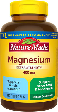 Nature Made Extra Strength Magnesium Oxide 400 Mg, Magnesium Supplement For Muscle, Nerve, Bone And Heart Support, 110 Softgels, 110 Day Supply