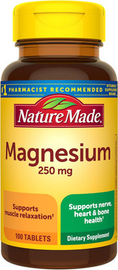 Nature Made Magnesium Oxide 250 Mg, Magnesium Supplement For Muscle, Heart, Bone And Nerve Health Support, 100 Tablets, 100 Day Supply