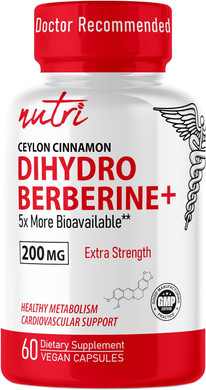 Nature'S Fusions Dihydroberberine Supplement 200Mg 60 Capsules - With Ceylon Cinnamon, 5X More Effective Than Regular Berberine Hcl - Nutri Supplements