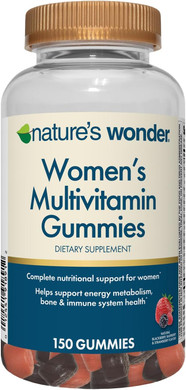 Nature'S Wonder Women'S Multivitamin Gummies, Supports Energy, Metabolism, Bone And Immune System Health With Vitamins A,C,D,B6, B12, Biotin, Folic Acid, 75 Day Supply, 150 Count