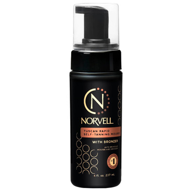 Norvell Tuscan Rapid Self-Tanning Mousse, 4 Fl. Oz., With Bronzer, Coconut Paradise Scent  Self-Tanner Foam With Natural Sun-Kissed Glow  Anti-Aging Tanning Foam For Smooth, Hydrated, Radiant Skin